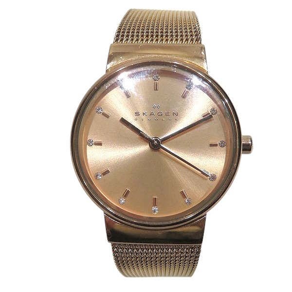 スカーゲン SKW2197 クォーツ ピンクゴールド 腕時計 レディース 【中古】