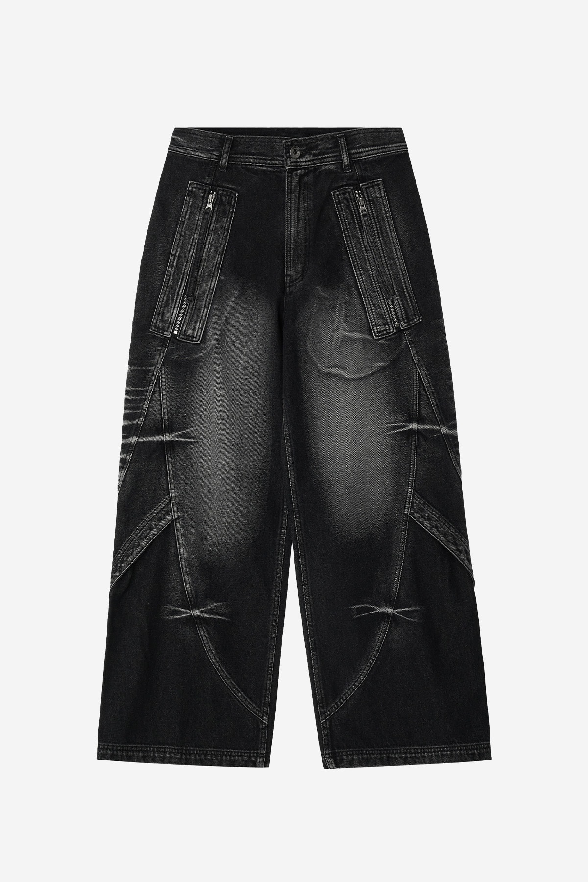 【BLR】25FW CURVED TANKER WASHED DENIM PANTS