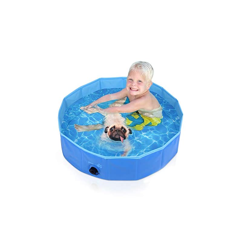 ペット用ベビープール 直径80x高さ20cm バスタブ 空気入れ不要 折りたたみ 排水用キャップ付き