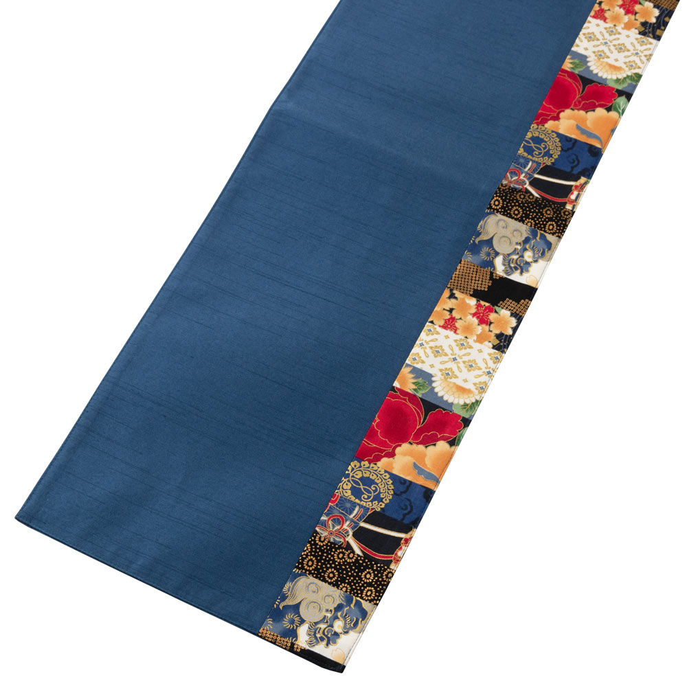 百道発信　華神楽　ランナークロス　ブルー (IKI-1481)　150x24cm　福岡県の布製品 5,115円