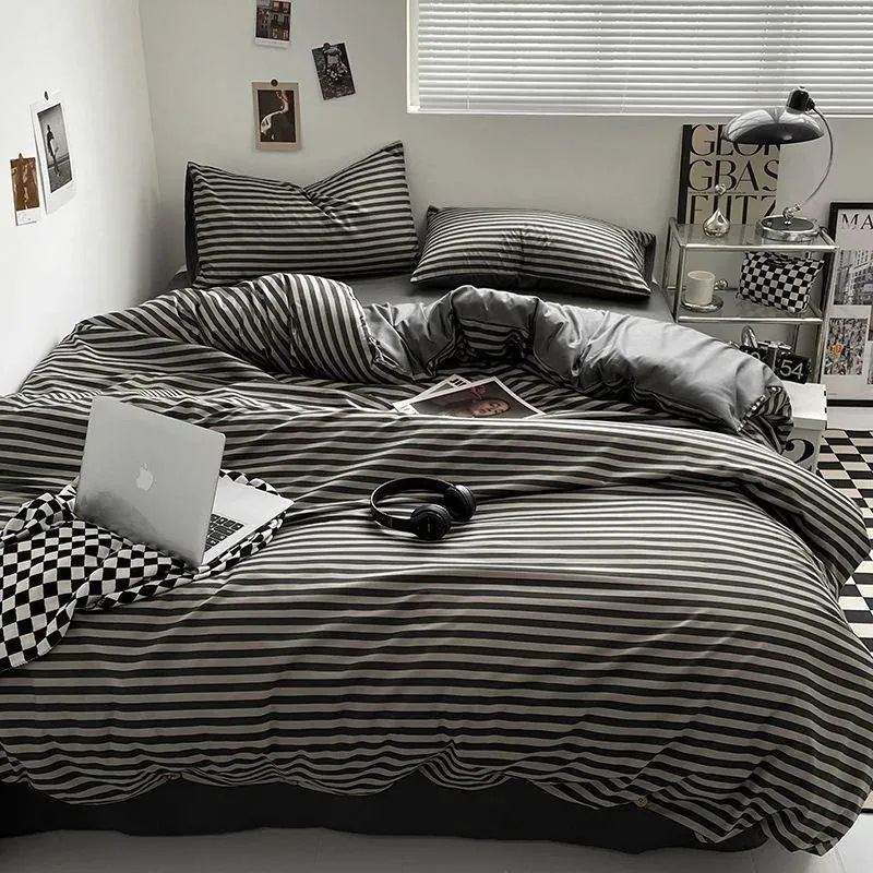 急速出荷 寝具 布団セット insシンプル 柔らかい 宿舎 メガ割 布団カバー 枕カバー3/4点セット ファッション 人気！汚れに強い