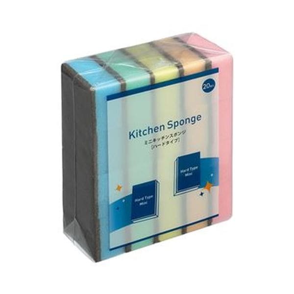 （まとめ）TANOSEE ミニキッチンスポンジハード 1パック（20個）[x50セット]