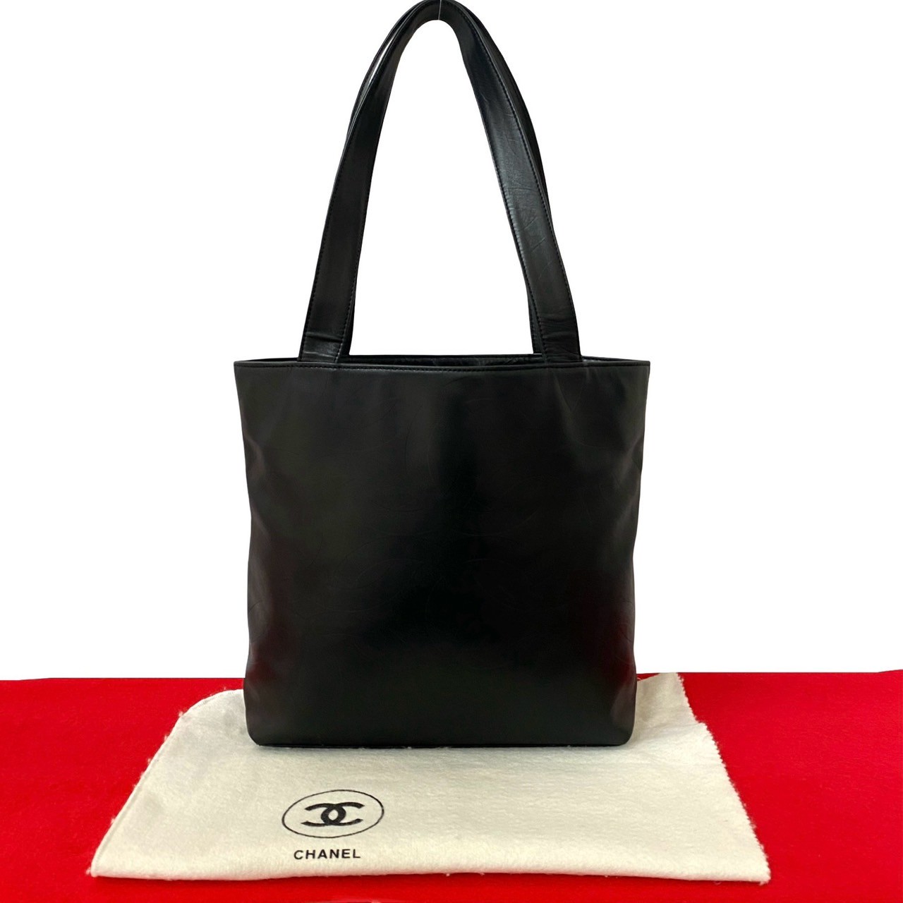 ヴィンテージ ココマーク 総柄トートバッグ ラムスキン ブラック 33471