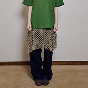 スカート｜YELLOW CHECK LAYERED WRAP MIDI SKIRT