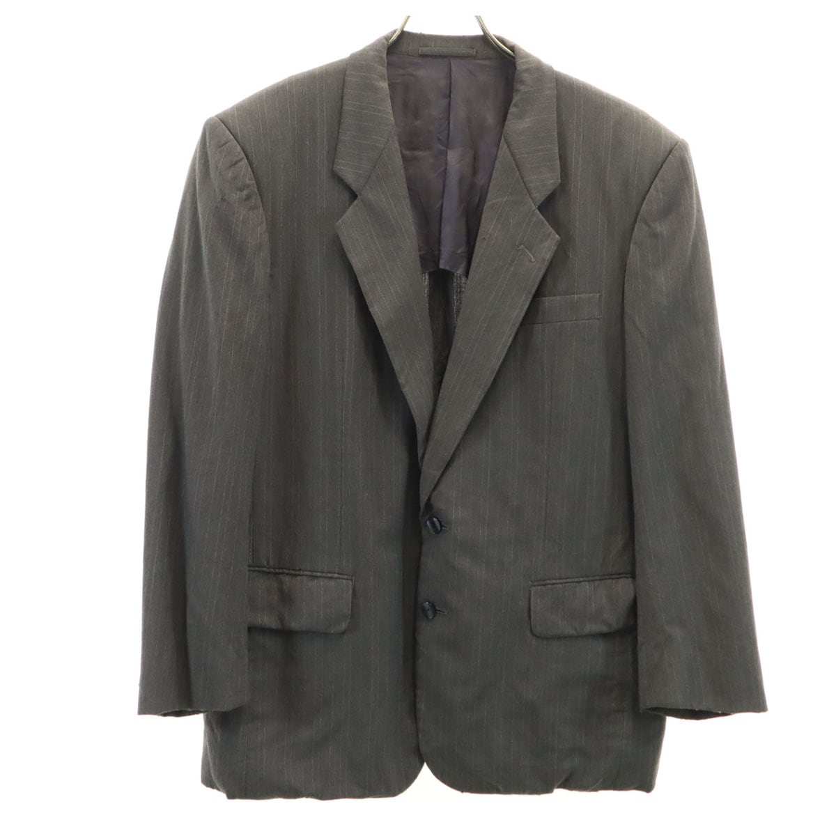 COMME des GARCONS HOMME コムデギャルソンオム 80s 1989年 日本製 オールド ストライプ柄 テーラードジャケット S グレー メンズ 古着