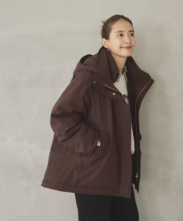 今季新品タグ付Spick and Span 2WAY撥水ダウンハーフコート38茶 追加》2WAY撥水ダウンハーフコート（ダウン・中綿ベスト）｜Spick and