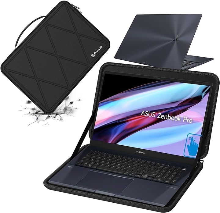ハードEVA保護スリーブケース 17.3インチ ASUS Zenbook Pro ラップトップ専用 ハードケース 防水( Black, For ASUS 17.3インチ（M116）)