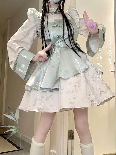 改良チャイナドレスロリータ少女今週の割引は 25% オフです漢服OPワンピース 茶会 洋装 仮装 大人 文化祭 復活祭
