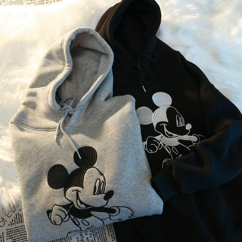 純綿刺繍入りカップル着用秋と冬のスウェットシャツ女性用春秋薄い特大ルーズベルベット肥厚ジャケット