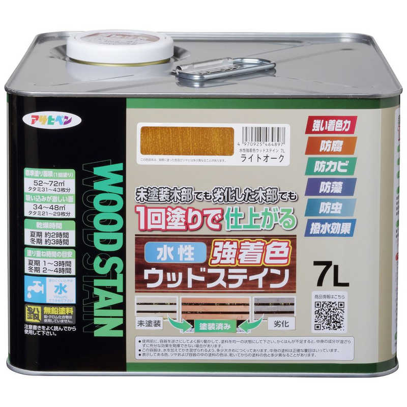 アサヒペン　AP 水性強着色ウッドステイン 7L ライトオーク　9019147