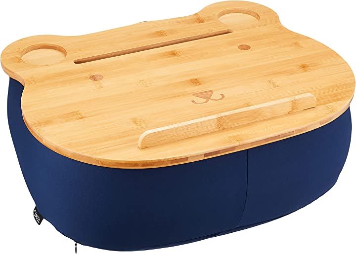 ヒーリングベア ビーズクッション リモートワーク おうち時間 リモート飲み会( ネイビー, 1)