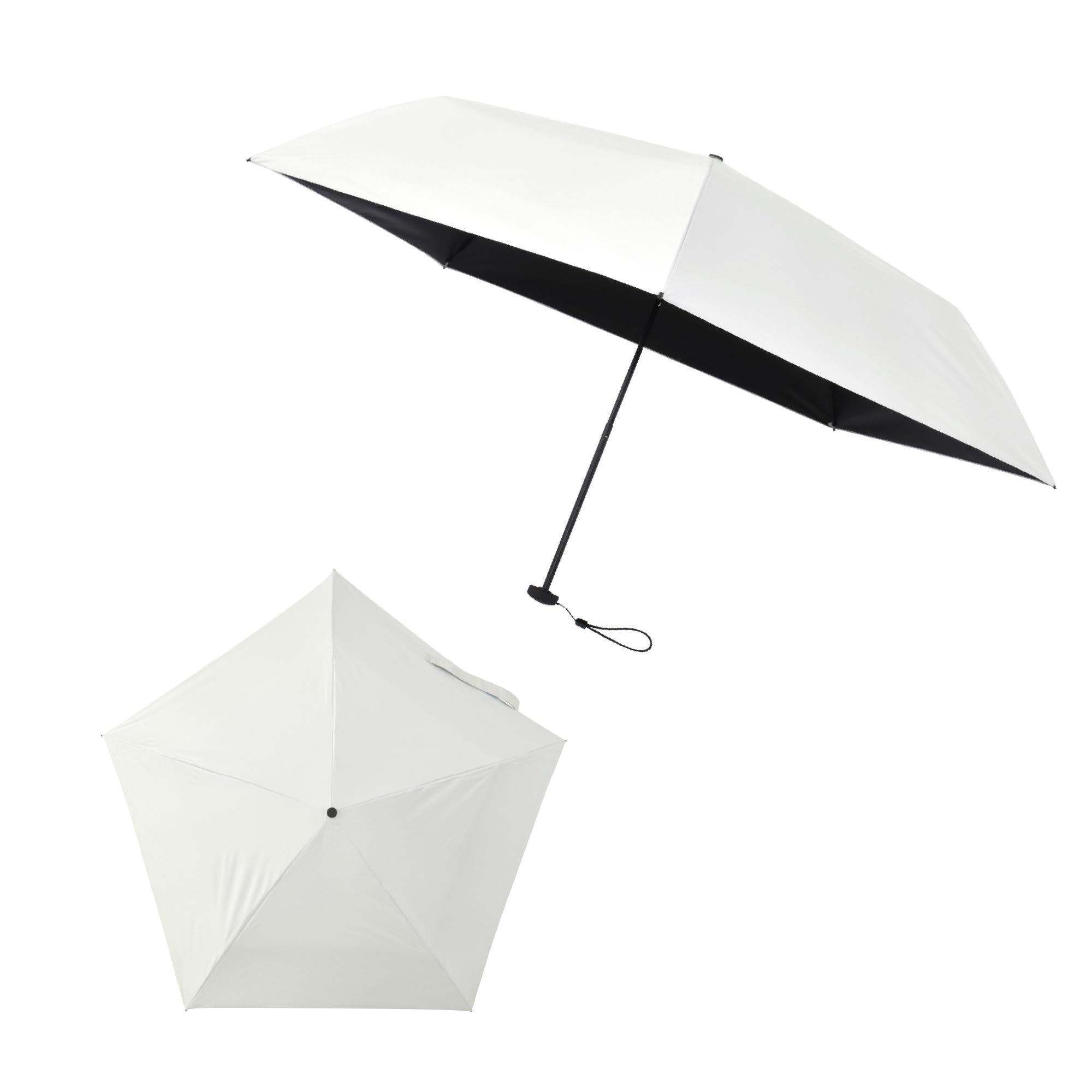 [ aso ] HEATBLOCK pentagon 折りたたみ傘 日傘 晴雨兼用 ヒートブロック ペンタゴン 軽い 超 軽量 124g コンパクト カーボン アルミ フレーム メンズ レディース A