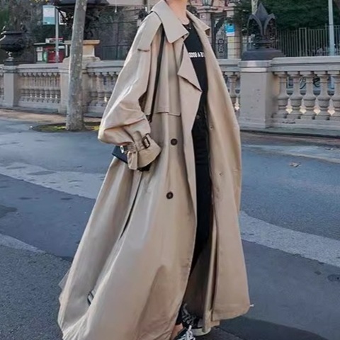 レディース コート アウター 上着 トレンチ ロング 長袖 襟付き ベルト ウエストマーク ポケット ボタン 大人可愛い きれいめ シンプル カジュアル 上品 おしゃれ かっこいい レトロ こなれ感