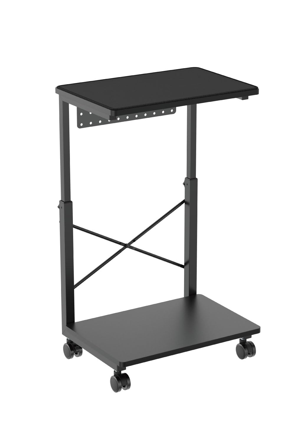 【高さ調整可】 PCワゴン パソコンラック キャスター付き 昇降式 L字デスク拡張 CPUスタンド サイドデスク プリンター台 収納 ブラック