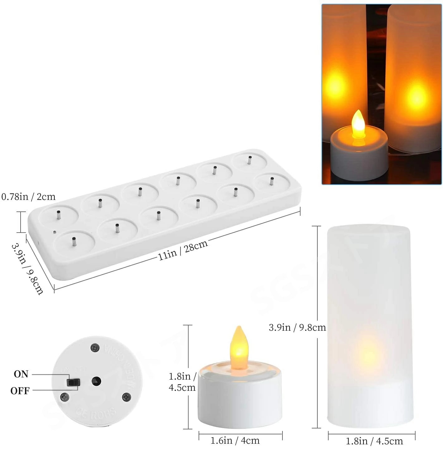 LEDキャンドルライト 充電式キャンドルライト 12個セット 屋内屋外 飾りクリスマスツリー/結婚式/誕生日/パーティーホリデー/スパ/ホテル/レストラン 装飾用 LEDティーライト