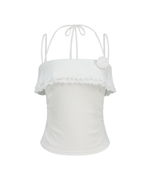 【ILLIGO】 ROSE RUFFLE SLEEVELESS WHITE 正規品