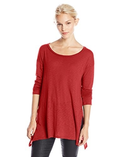 Splendid Womens Slub Jersey Tunic, Cranberry, Small