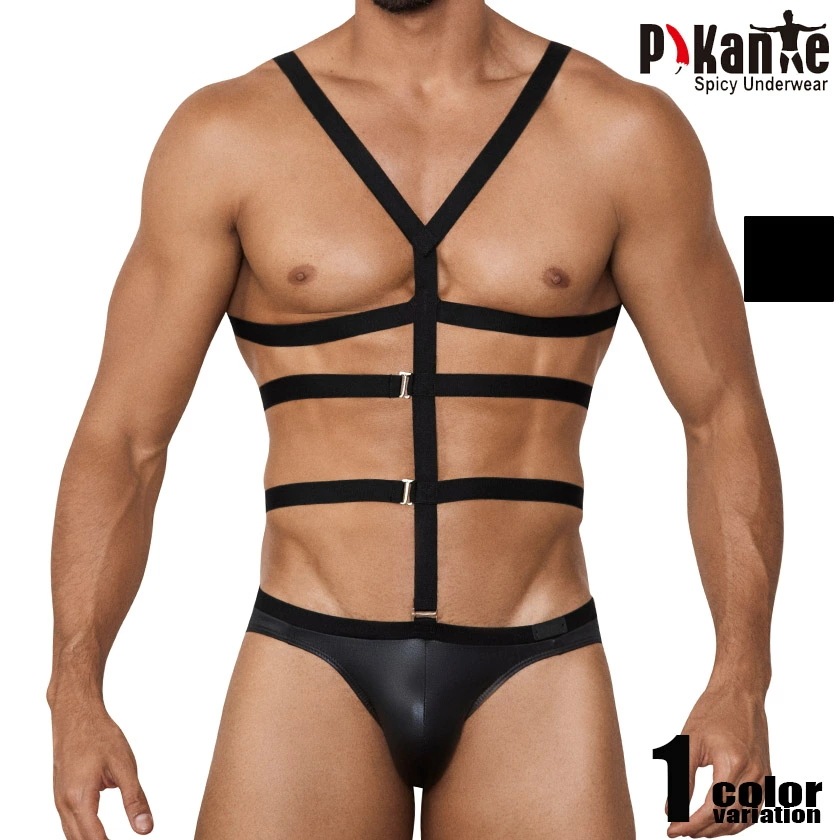 メンズビキニ Pikante/ピカンテ HOUSEBOY BRIEF 全身ハーネス付き フルバック メンズビキニ ビキニブリーフ 男性下着　メンズ　パンツ　セクシー 4,688円
