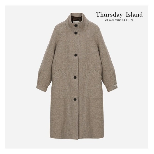 Thursday Island シングル留め ハイネック ハンドメイド コート(T228MCT240W)