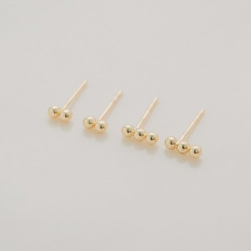 LUNNE 14k 2段3段ミニボールピアス 14Kゴールド #ES24