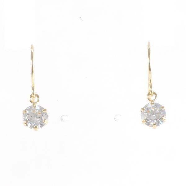 K18 18金 YG イエローゴールド ピアス ジルコニア 総重量約0.5g ジュエリー 中古