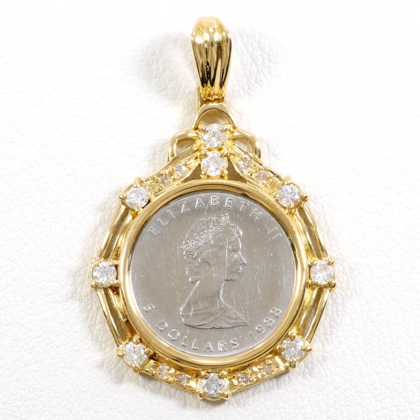 メイプルリーフ 1/10oz 1/10オンス コイン 白金 PT1000 ペンダントトップ 中古