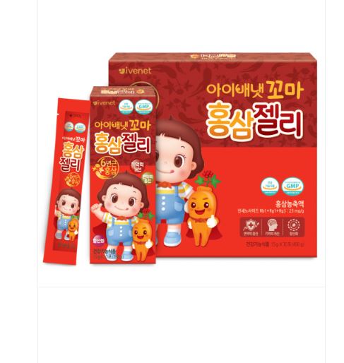 【韓国食品】アイベネ 子ども キッズ 子ども 紅参ゼリーポーチ型ゼリー 450g(15gx30個入り)