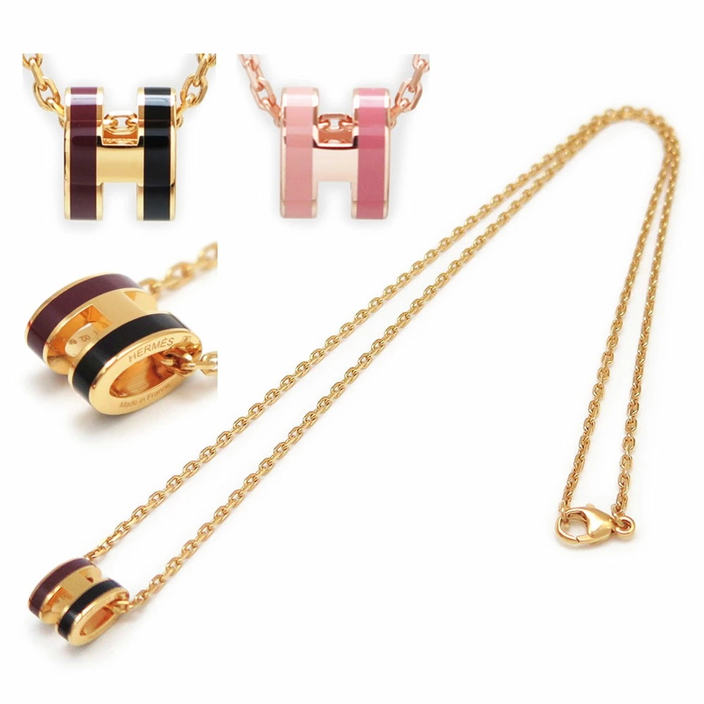 ネックレス レディース ミニ ポップH ロカバール ペンダント アクセサリー バイカラー