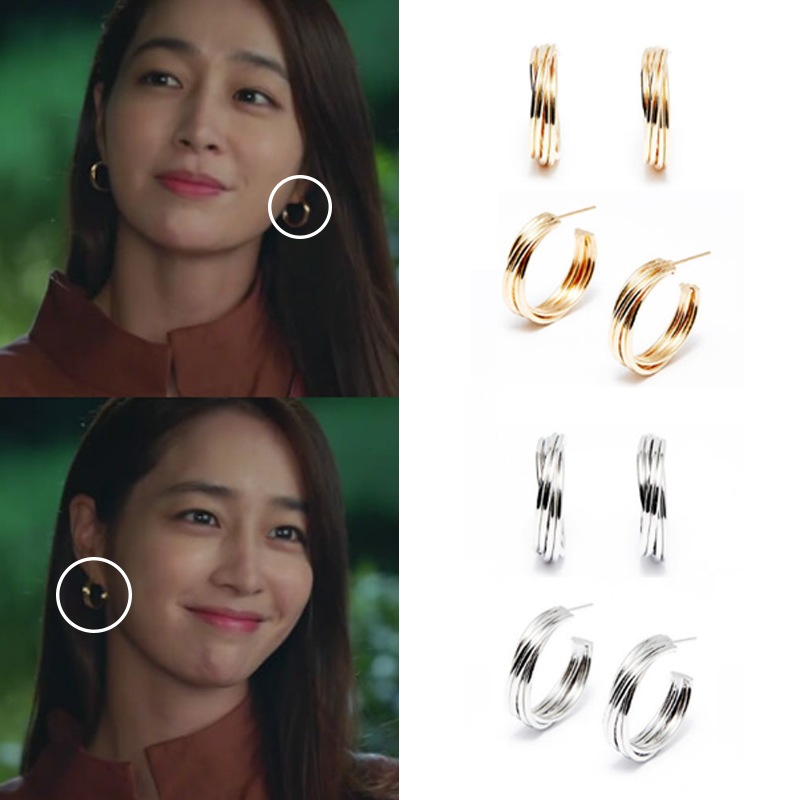 [イミンジョン着用][韓国女優着用イヤリング] SCRATCH RING EARING SAE120018 韓国女性アクセサリー デイリーアクセサリー