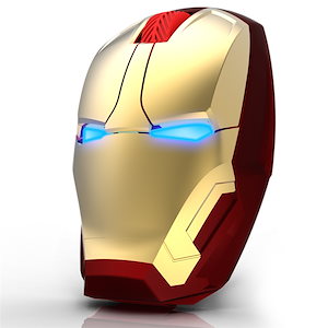 アイアンマン光学式無線マウス LEDライト大人気Iron Man個性的ワイヤレスUSB 2.4GHz