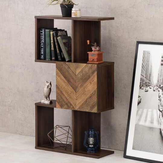 ラック 木製 3段 収納 おしゃれ 棚 幅60 本棚 間仕切り オープンラック 奥行25 ブラウン リビング収納 アンティーク 家具 アイデア スリム
