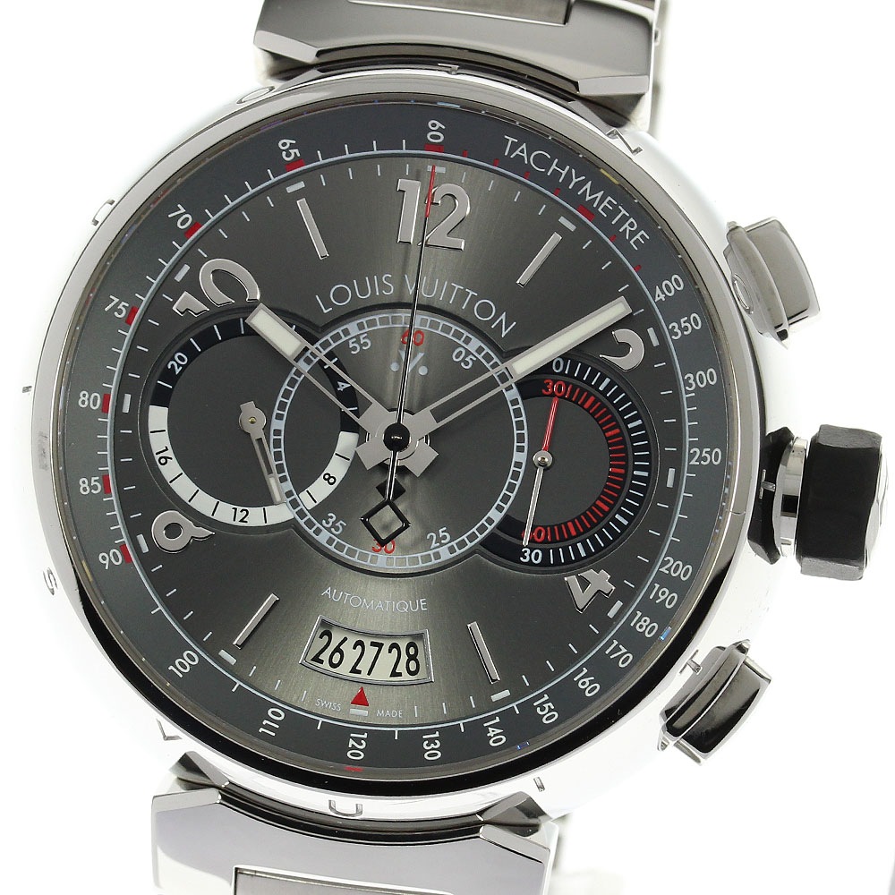 ルイヴィトン LOUIS VUITTON Q102N タンブール クロノグラフ ヴォワイヤージュ 世界888本限定 自動巻き メンズ 箱付き_813282【中古】