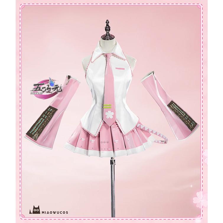 猫屋小舗　ボーカロイド　桜ミク　コスプレ衣装　中国公式許可あり　プレミアムVer　　ウィッグ　靴　髪飾り　追加可能