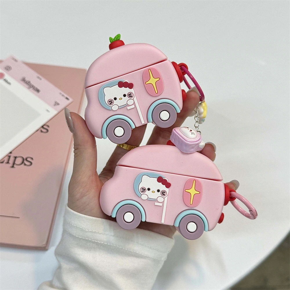 【20点セット】【送料無料】かわいい自動車KT猫AirPods pro 2アップルBluetoothイヤホンカバー234世代カートゥーン保護カバー適用