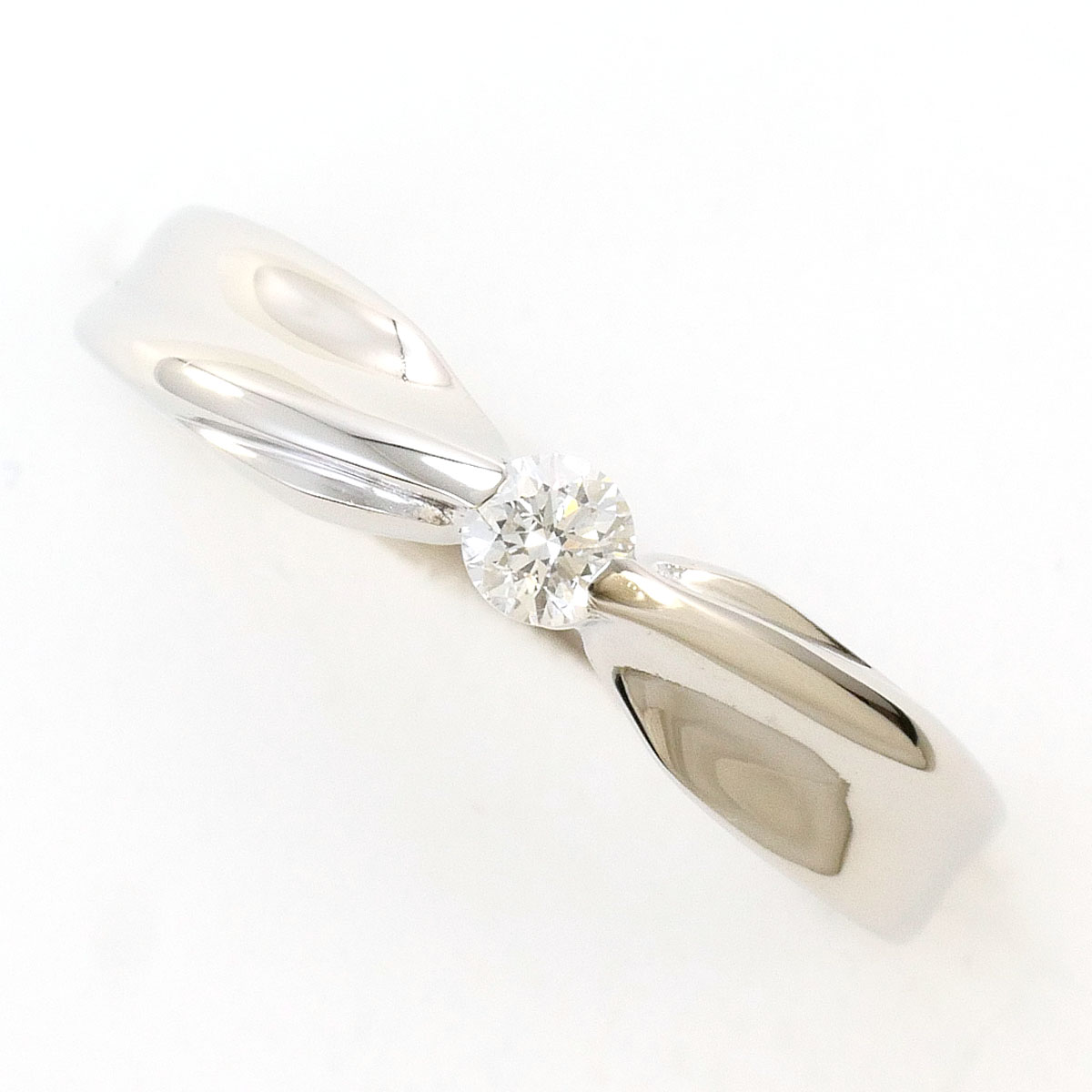 PT900 プラチナ リング・指輪 7号 ダイヤモンド 0.09 ct 総重量約2.2g 中古