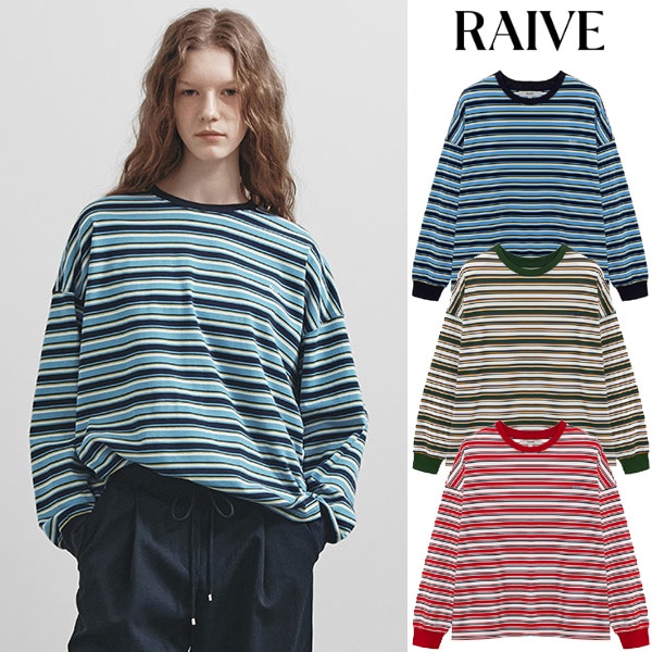 Stripe Overfit Long Sleeve T-Shirt 長袖 Tシャツ_3色