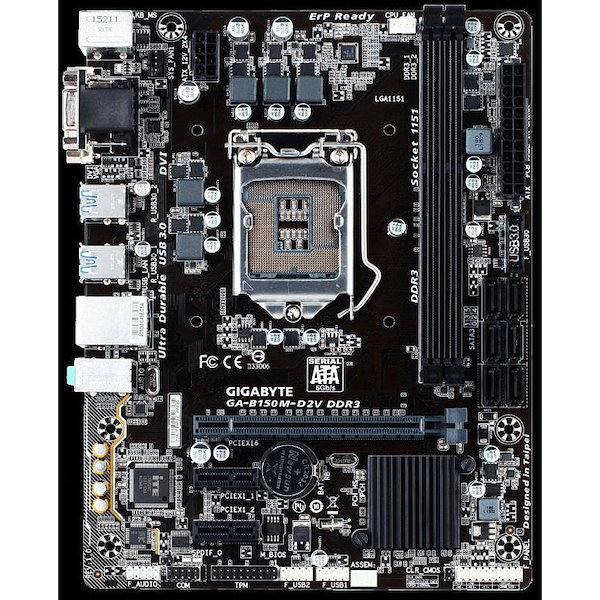 GIGABYTE B150M-D2V DDR3 Intel B150 LGA1151 DDR3-1600 32GB SATA Gigabit LAN D-SUB DVI-D Motherboard