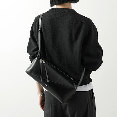 JIL SANDER ジルサンダー ショルダーバッグ VERTIGO CROSSBODY MD J08WG0053 P5635 レディース レザー ミディアム ロゴ 鞄 001/BLACK J08WG