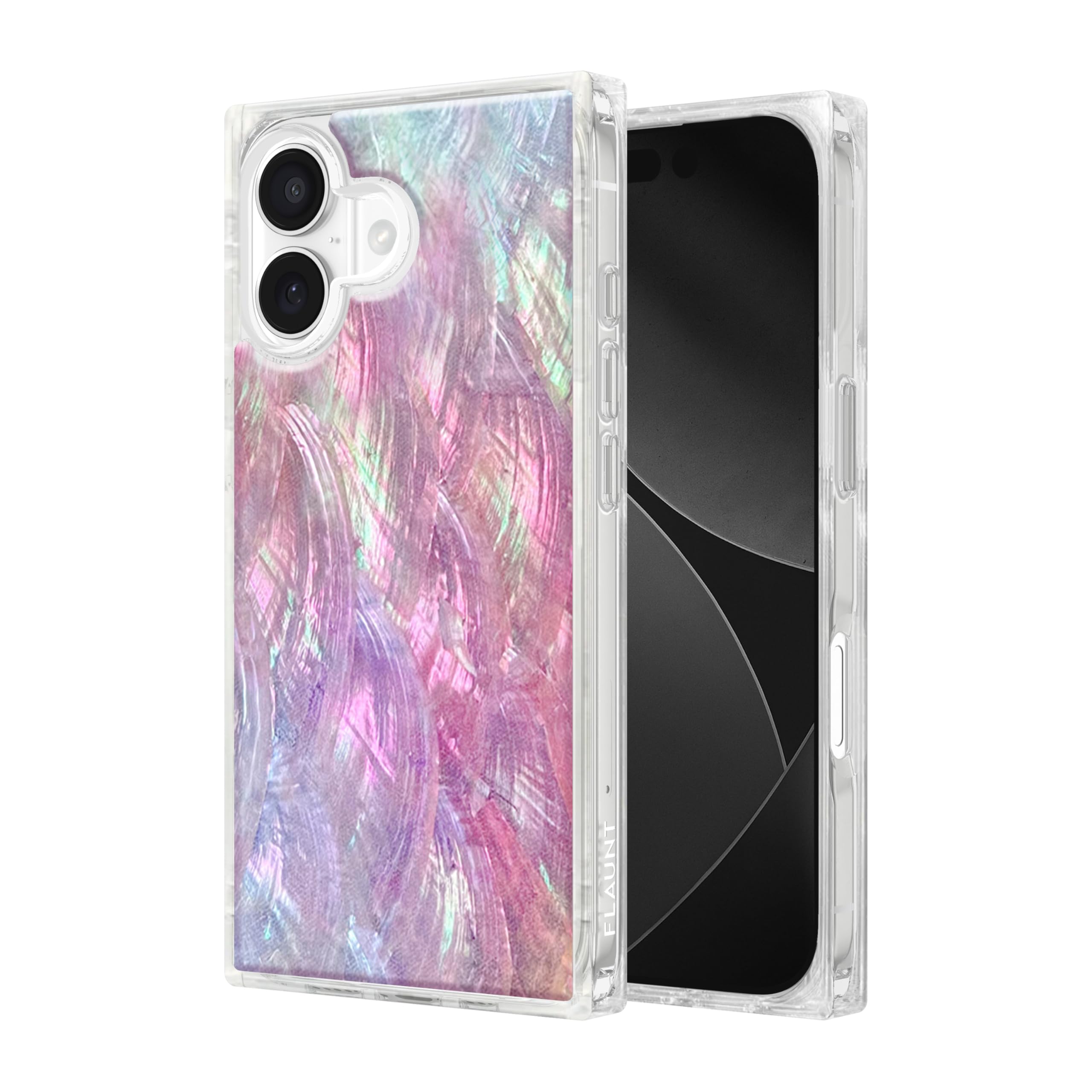[FLAUNT] iPhone 17用 スマホケース 背面型 Square マグセーフケース 正規品 フラウント (Pink Mother of Pearl)