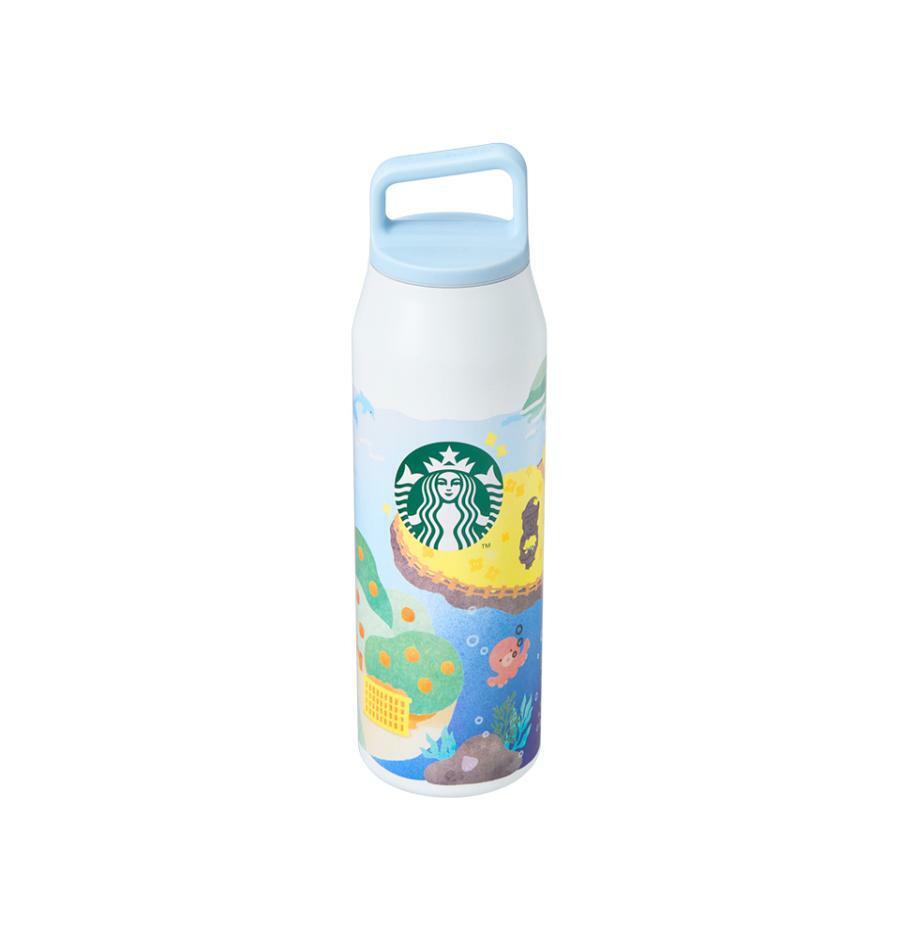 SS 済州(JEJU) ミル ワイド タンブラー 932ml 韓国限定 スターバ グッズ 大容量 蓋付き 持ち手付き ステンレス 二重構造 真空断熱 保温 保冷