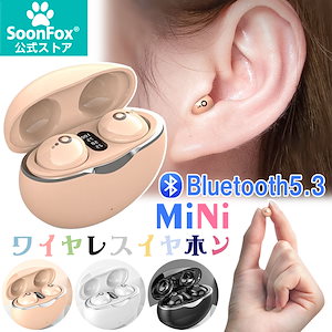 【Bluetooth5.3】ミニ不可視の真のワイヤレスin-耳イヤホンゲームハイファイステレオノイズリダクションのためのスポーツiPhone Android 対応 充電ボックス付き