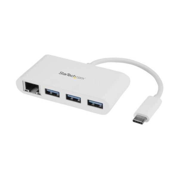 StarTech.com ギガビットEthernetポート搭載 3ポートUSB3.0ハブ USB Type-C接続 ホワイトHB30C3A1GEA 1個 11,093円