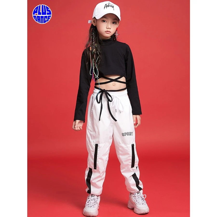 KIDS へそ出し ダンスセットアップ リボン