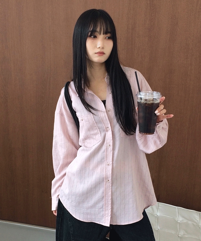 [4COLOR] ベロ サマー ストライプ シャツ