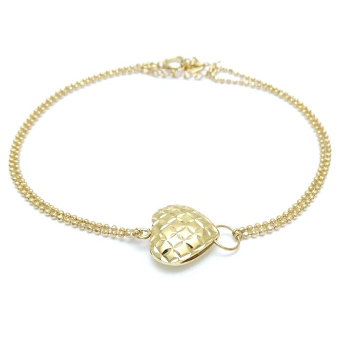 ハートモチーフ ブレスレット K18YG イエローゴールド/29955【中古】