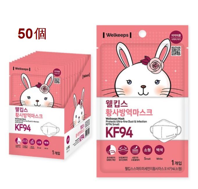 （TF0006）ウェルキプス黄砂防疫マスク小型KF94 /子供マスク 50p /韓国発送