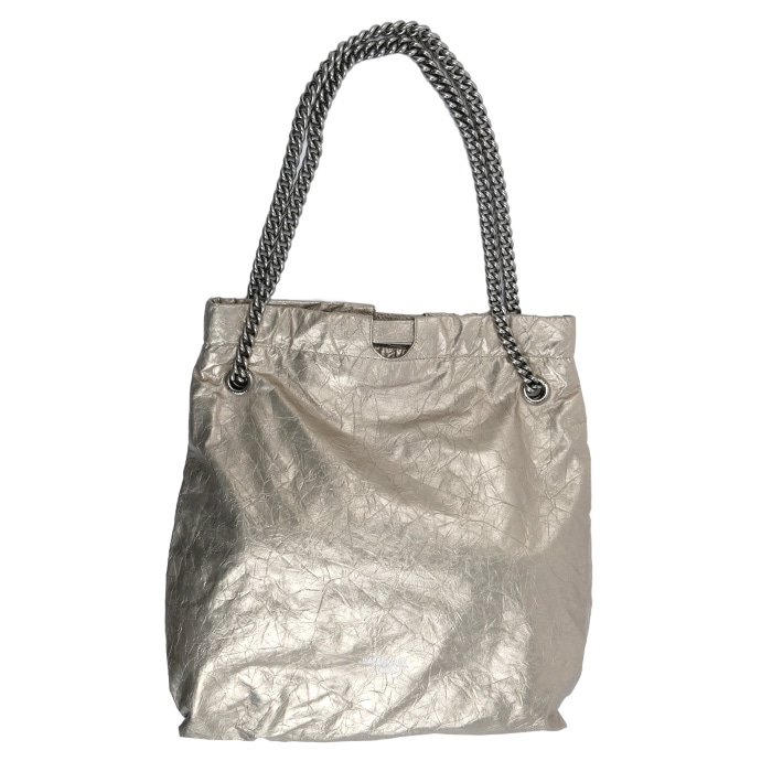 BALENCIAGA バレンシアガ クラッシュ ミディアムトート ショルダーバッグ シャンパンゴールド 742941 レディース 中古 美品