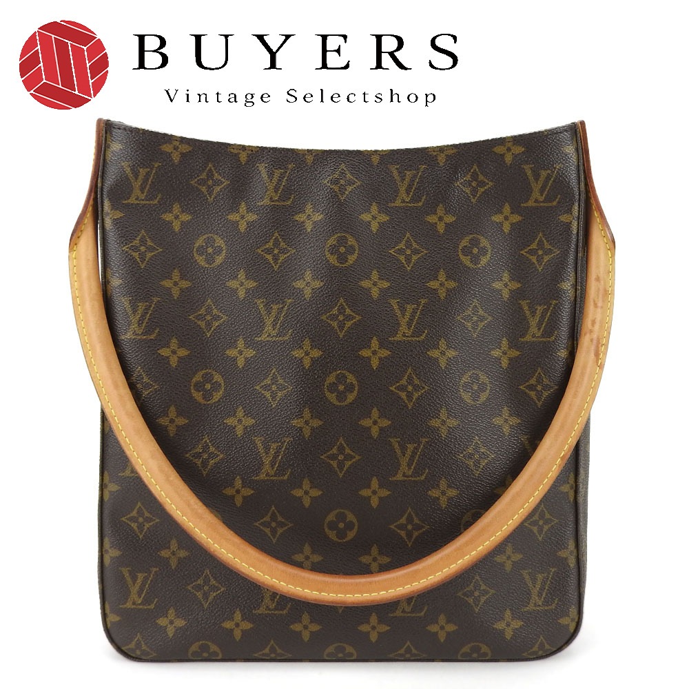 中古 ショルダーバッグ ルーピングGM M51145 モノグラムキャンバス ヌメ革 ブラウン 普段使い カジュアル レディース 女性