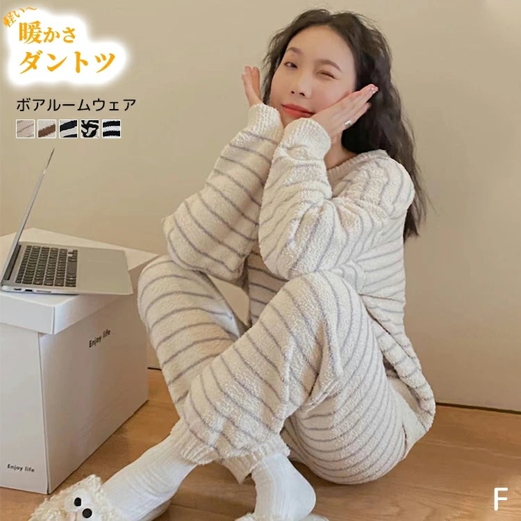 パジャマ パジャマ ルームウェア もこもこ あったかパジャマ 上下セット ふわふわ 暖かい 春 秋 冬 長袖 軽い ゆったり 大きめ スェット 近所着 おでかけ おしゃれ 着る毛布 寒さ対策 両面起毛