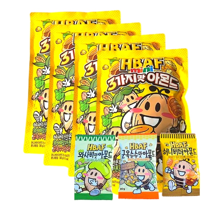 ミニ3種アーモンドセット 20g×60袋 ハニーバター ワサビ コーン味 ナッツ おやつ 小分け 食べ比べ